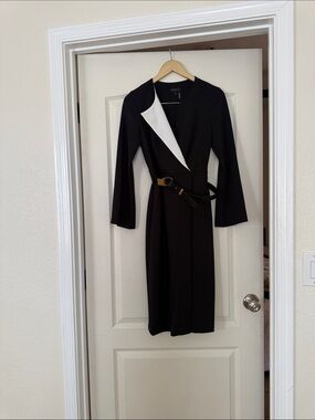 black maternity dress for funeral MARI GABRIEL Formal Wedding Guest, Work, Office length skirt in a Oh Polly Long Sleeve Color:Sunset special